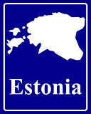 silhouette map of Estonia