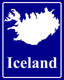 silhouette map of Iceland