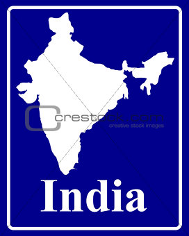 silhouette map of India