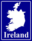 silhouette map of Ireland