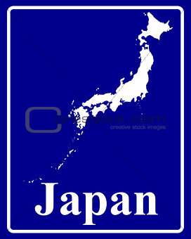 silhouette map of Japan