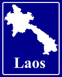 silhouette map of Laos
