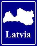 silhouette map of Latvia