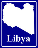 silhouette map of Libya