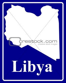 silhouette map of Libya