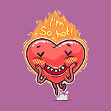 Cute Burning Heart for Valentine's Day