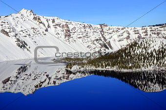 Winter reflection in Crater Lake