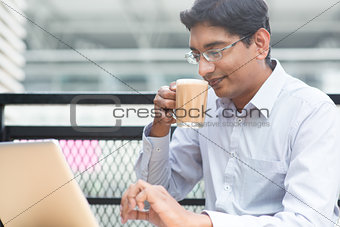 Indian businessman tea break