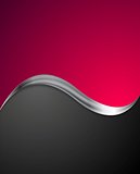 Crimson abstract background with metal wave