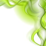 Bright green waves vector background