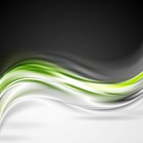 Shiny green vector wave background