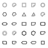 Label line icons on white background