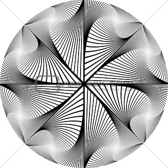 Design monochrome circular abstract background
