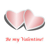 Design heart background with words "Be my Valentine"