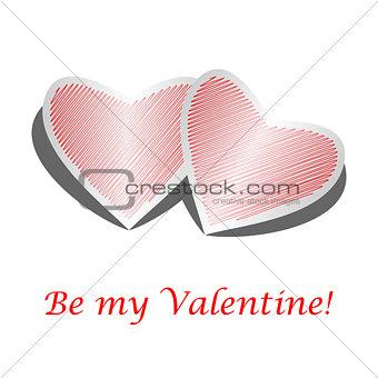 Design heart background with words "Be my Valentine"