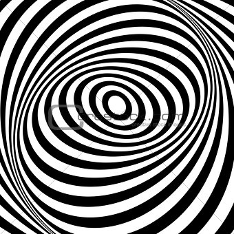 Illusion of whirl movement illusion. Op art design. 
