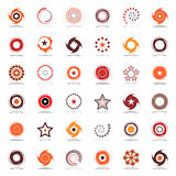 Stars and rotation. Design elements in warm colors. 