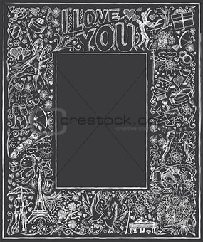 Vector background board I love you 04