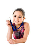 Girl with medal