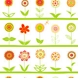 Rows of flowers seamless pattern