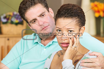 Worried Woman with Husband