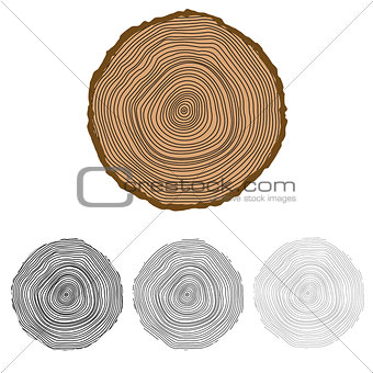 Vector conceptual background with tree-rings.