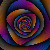 Spiral Labyrinth in Blue Orange and Pink