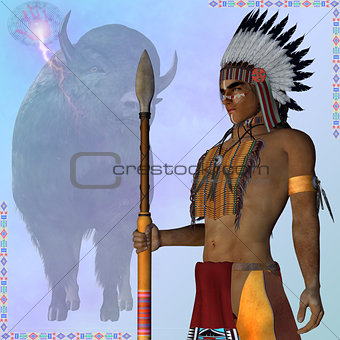 Indian Standing Buffalo