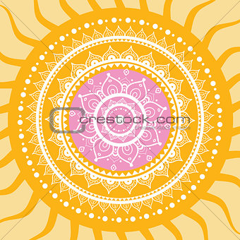 Mandala. Sun pattern.