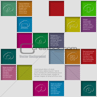 Squares background with infographic elements