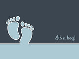 Simplistic baby shower greeting card in blue
