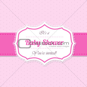 Baby shower invitation design in pink