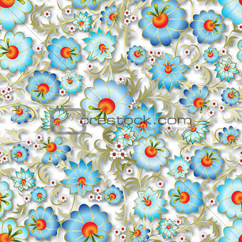 abstract seamless spring floral ornament