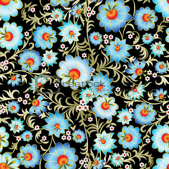 abstract seamless spring floral ornament