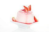 Luxurious strawberry dessert isolated.