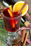 Mulled wine close up.