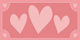 Pink hearts vector illustration