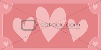 Pink hearts vector illustration
