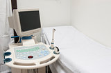 Examination bed and ultrasound scanner