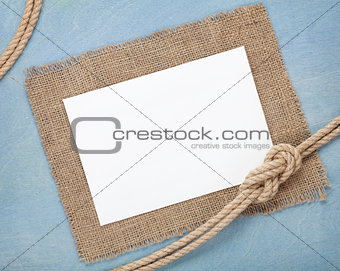 Blank paper card with ship rope