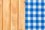 Blue towel over wooden kitchen table