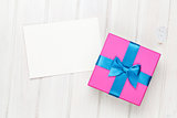 Photo frame card and gift box with ribbon