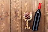 Red wine bottle and glass shaped corks