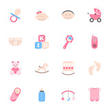 Baby flat icons set