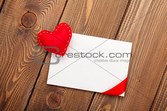Photo frame or greeting card and handmaded valentines day heart