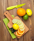 Citrus fruits. Oranges, limes and lemons