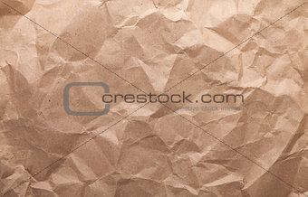 Rumpled brown cardboard paper