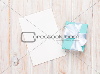 Valentines day gift box and greeting card