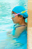 Young girl swimming 