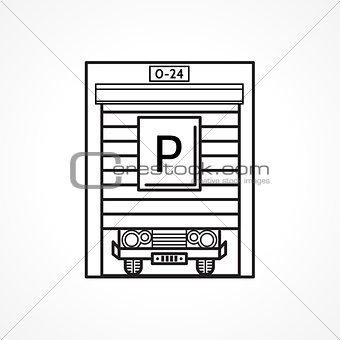 Line vector icon for parking garage